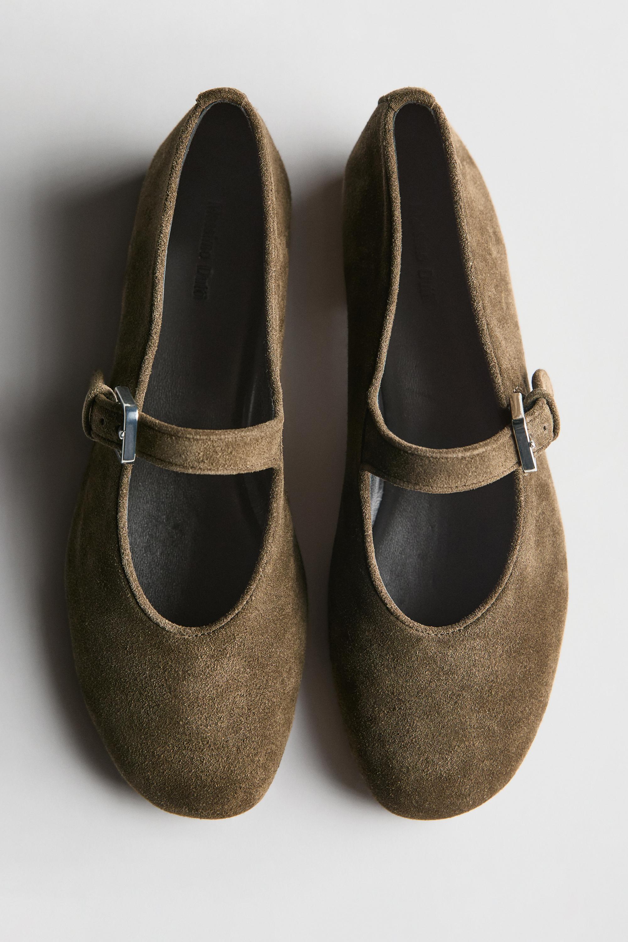 Ballerines croûte de cuir